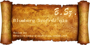 Blumberg Szofrónia névjegykártya